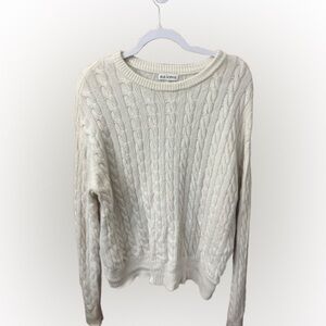 Rue Sophie Lyon Cable Knit Sweater in Ivory